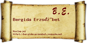 Bergida Erzsébet névjegykártya